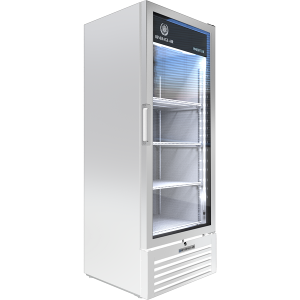 Beverage-Air Refrigerated Glass Door Merchandiser, White, LED Lighting, 8.77 cu. ft. MT12-1W